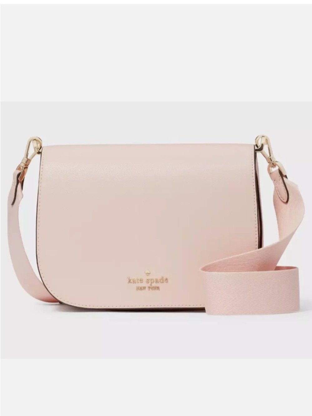 Kate Spade Madison Saddle Bag Light Pink Saffiano Leather Purse KC438 $349